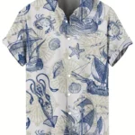 Chemise Hawaïenne Nautique Bleue