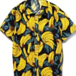 Chemise Hawaïenne bananes jaunes